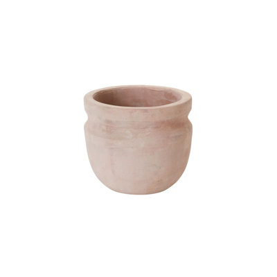 Round Terracotta "solange" Washed Orange Bowl Planter Pot For Plants And Home Decor
