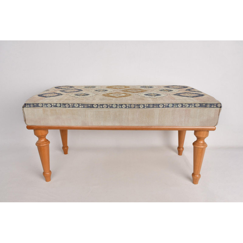 Banc à motif géométrique, banc Mudroom, banc repose-pieds, banc rembourré, banc tapis turc, banc Kilim, banc de décoration intérieure, banc fabriqué à la main