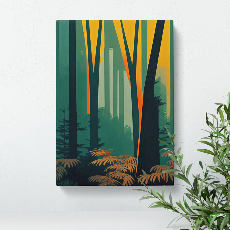 Blazing Forest - Print, Wrapped Canvas, 50cm H x 35cm W x 3cm D, No Matte