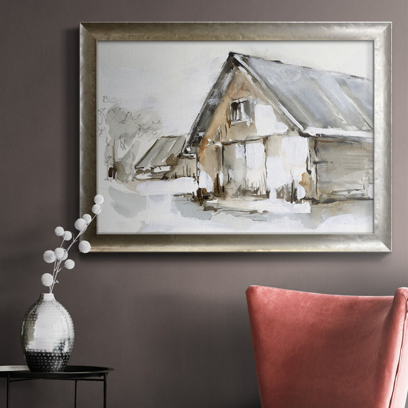 «Dilapidated Barn I», peinture sur toile encadrée, L 20 po x H 16 po