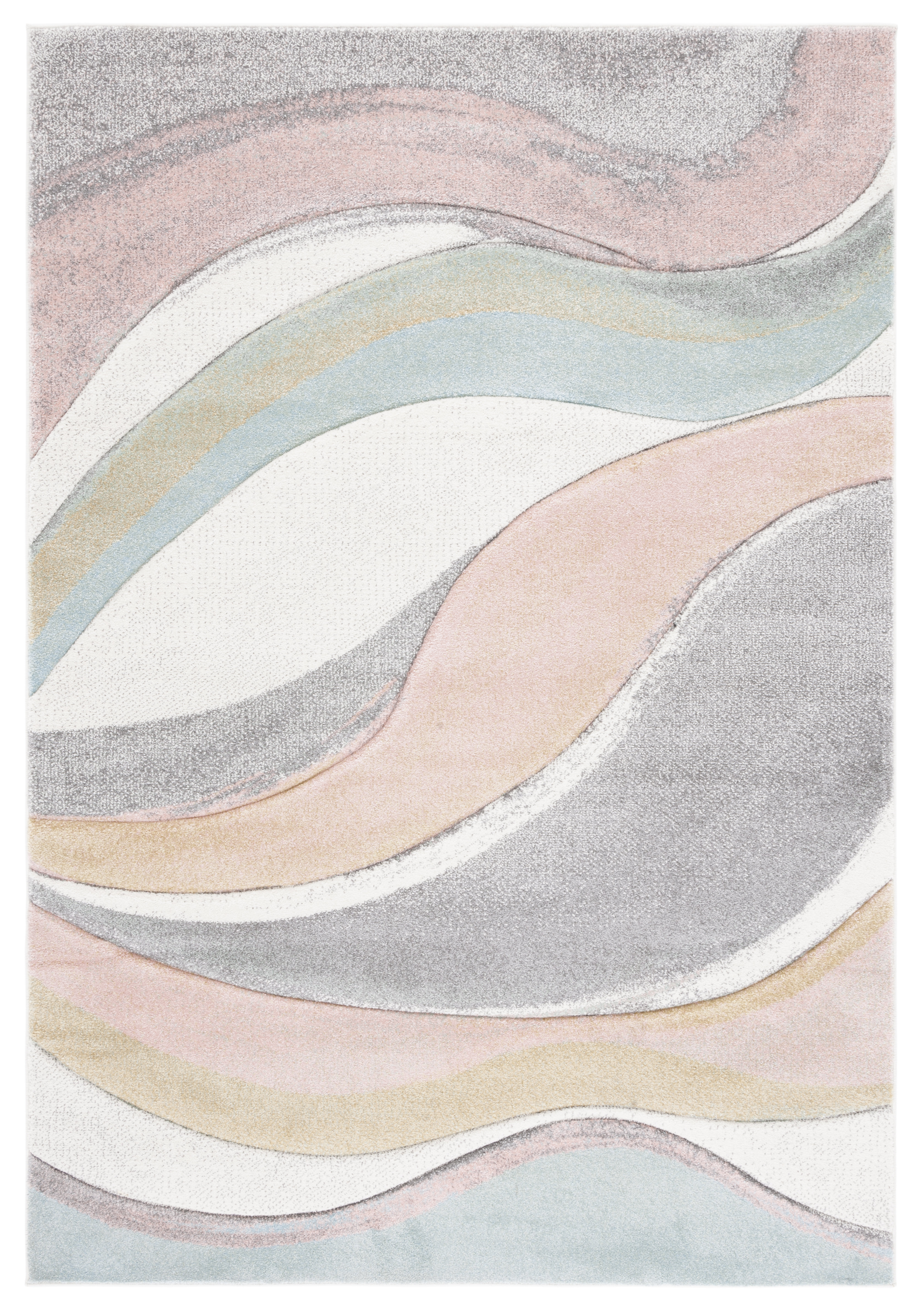 Wade Logan® Dugway Abstract Gray/Pink/Cream Hues Area Rug "& Reviews" | Wayfair
