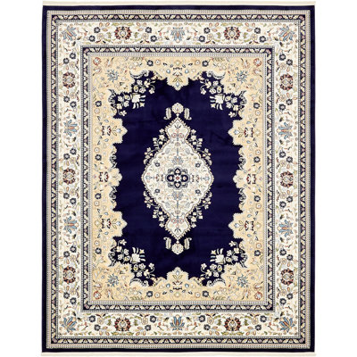 Tapis bleu marine / ivoire Amaris