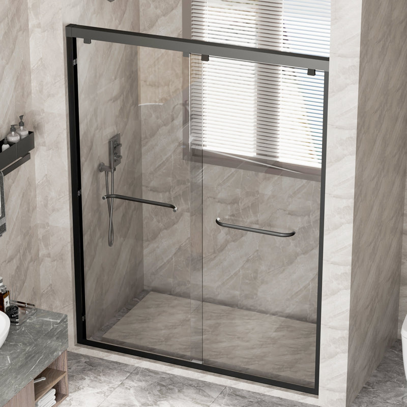 58”-60" W X 72”h Bypass Sliding Frameless Shower Door With Thickened Upgrade Tempered Glass