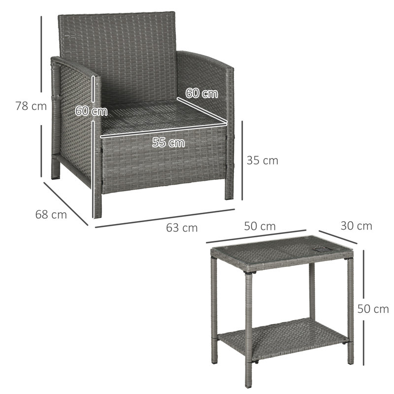 Wicker and Steel Patio Dining Set Table,