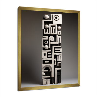 Sculptures tribales en noir et blanc I sur toile