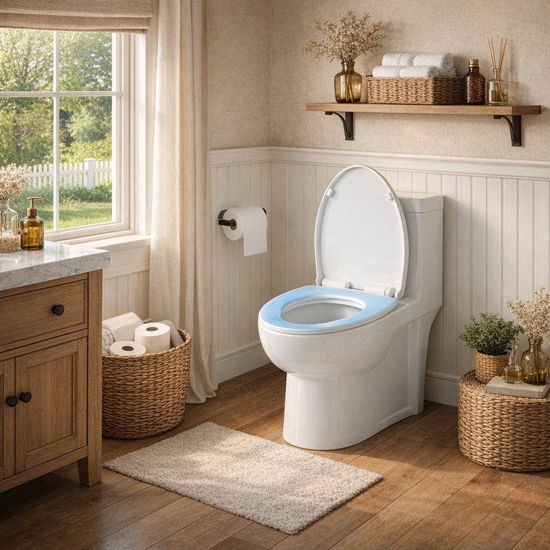 Siège de toilette Sanoxis une pièce Ada de 17 po de hauteur, siège siphonique à pression double 1,28 Gpf, siège à double chasse, allongée, fermeture en douceur.