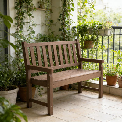 Banc de parc, banc de véranda pour 2 personnes, banc d'extérieur, siège courbé