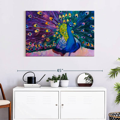 Paon éblouissant sur toile