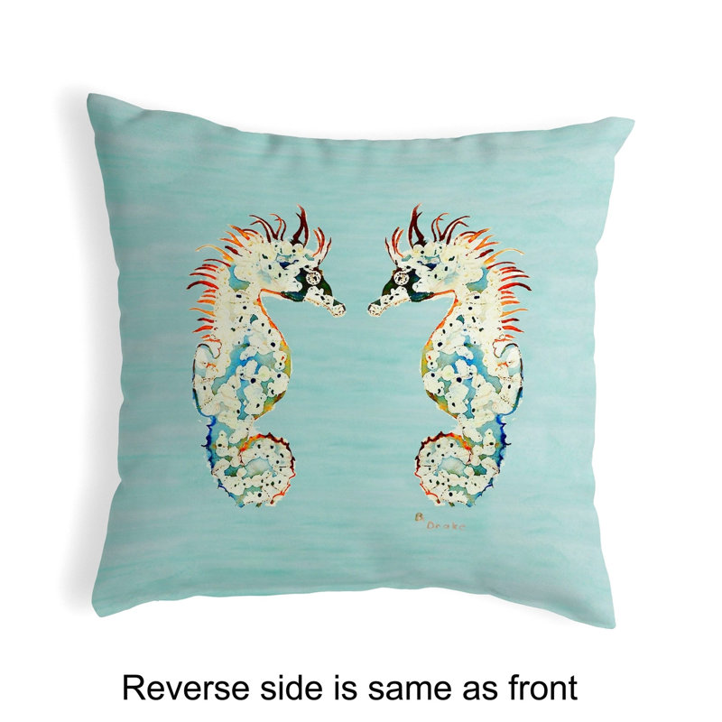 Outdoor Reversible Throw Pillow, Teal