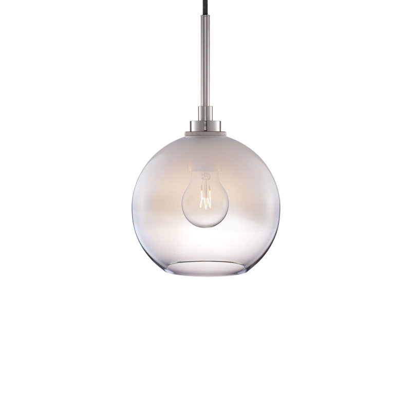 Solitaire 1 - Light Pendant, Polished Nickel, Clear/Opaline