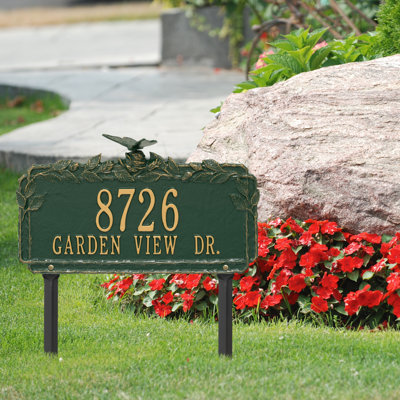 Plaque de jardin papillon rose