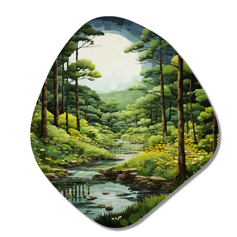 Décoration murale irrégulière forêt en bois "Whispering Woods Pastoral", H 28 po x l 25 po
