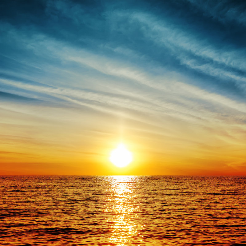 Sunset Over Water by Mycola - Wrapped Canvas Print, 51cm H x 51cm W x 3.8cm D
