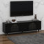 Meuble télé contemporain avec tablettes réglables, portes en verre cannelé-2101869346