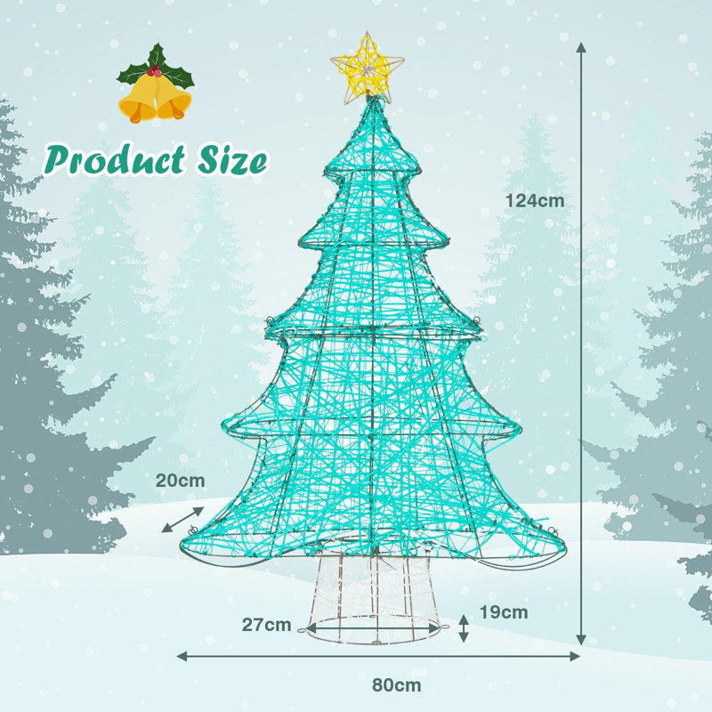Lighted Artificial Pine Christmas Tree