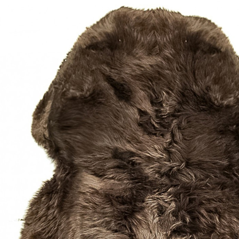 Munn 6' Chocolate Genuine Sheepskin Area Rug