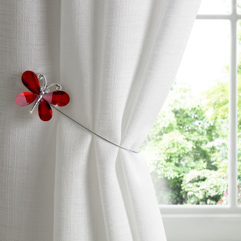 Avtepe Magnetic Butterfly Curtain Holdback/Tieback, Red
