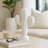 Decorative Wooden Cactus Sculpture Figurine for Home Decor - Modern Southwestern Object Accent for Table, or Living Room Decoration - White-1352402455