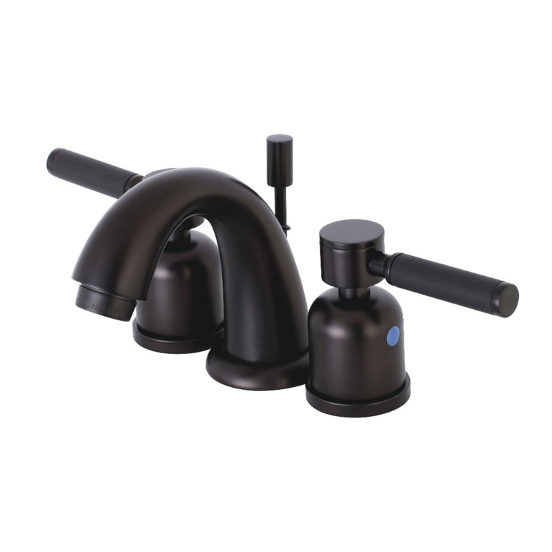 Kingston Brass Kaiser Two-Handle 3-Hole Deck Mount Widespread Bathroom Faucet with Retail Pop-Up Drain, Oil Rubbed Bronze