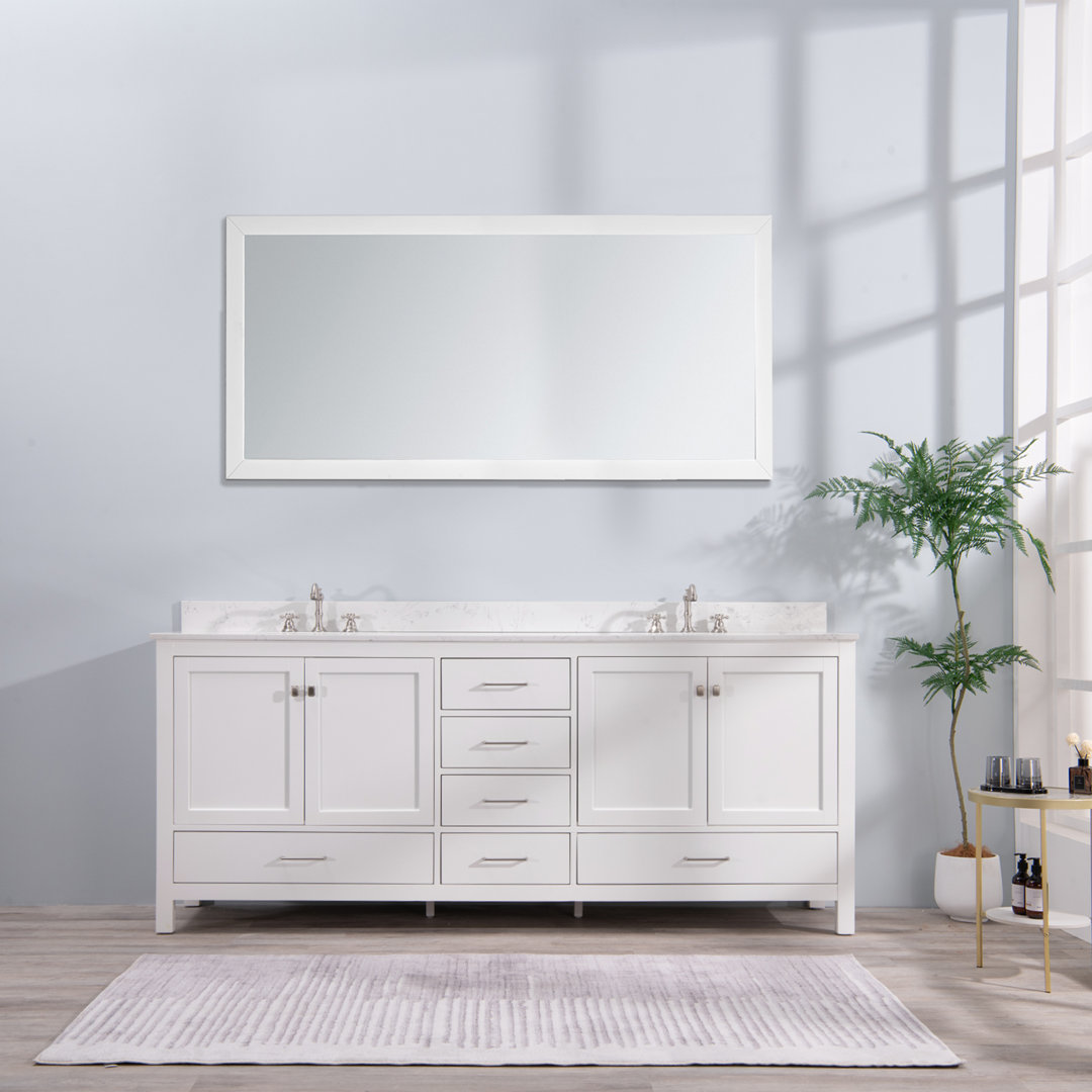 Fluted 600mm Wall Hung Single Vanity Unit with Worktop