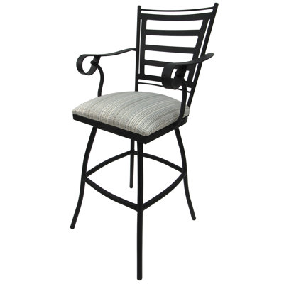 tabouret de bar pivotant 30" avec coussin d’extérieur Darin