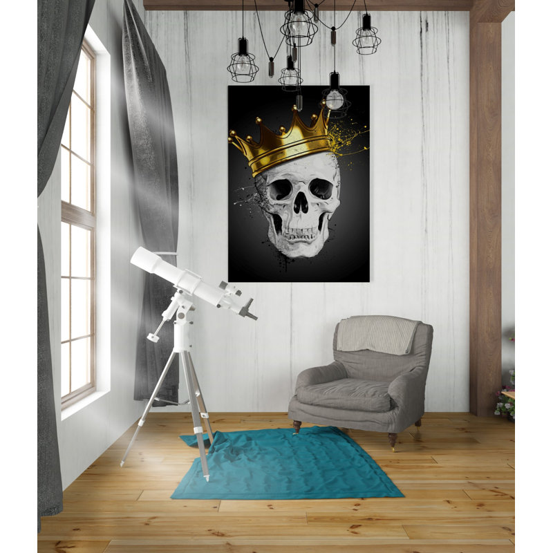 Art mural sur toile Cortesi Home «Royal Skull» par Nicklas Gustafsson, H 36 po x l 26 po x P 1,25 po