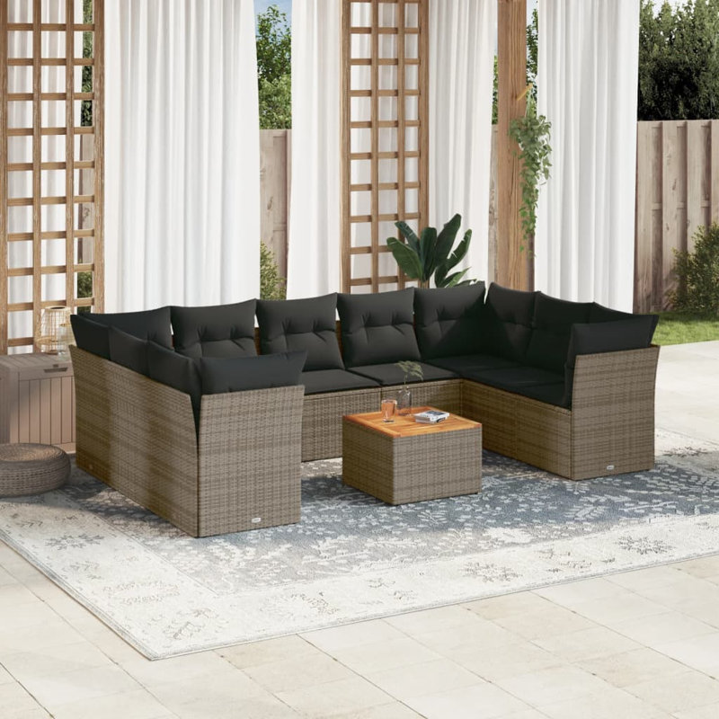 Ensemble de canapé de jardin Vidaxl gris