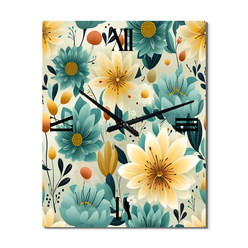 Jamahd - Horloge murale florale, Petit
