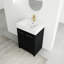 Meuble-lavabo autoportant de 24 po avec lavabo en résine, porte à fermeture douce, châtaignier noir, élégante idée de design d'intérieur, lavabo spacieux de 24 po et style contemporain,