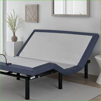 Twin XL Metal Adjustable Bed Base with Massage, Anti-Snore &amp; Head/Foot Adjustments for Bedroom