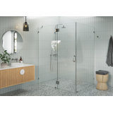 Halo 58 in. x 47 in. x 78 in. 90-degree Fully Frameless Glass Hinged Shower Enclosure
