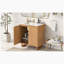 Meuble-lavabo autoportant en bois massif 29,5 po avec lavabo en résine Jadranko-91479726