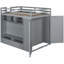 Lit mezzanine double gris avec tiroirs, tablettes et garde-robe spacieux pour économiser de l'espace-1611551754