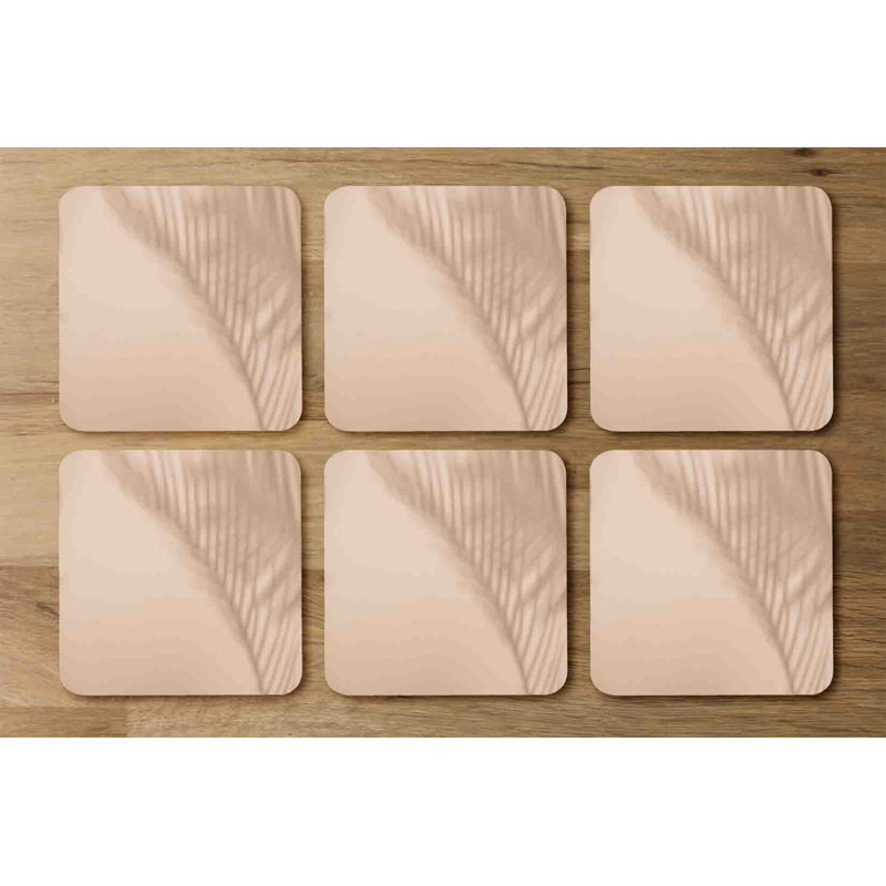 Yonker Agate Ceramic Jute Leather Crystal Square Round 6 Piece Coaster Set