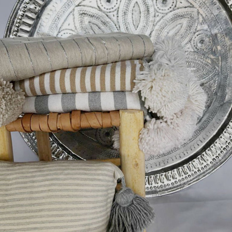 Housse de coussin IRIS THROW, Crème / argent / crème