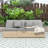 Adjustable Outdoor Double Sunbed, Wicker Rattan Patio Reclining Chairs with Cup Trays for Garden or Patio-606086798-606086793