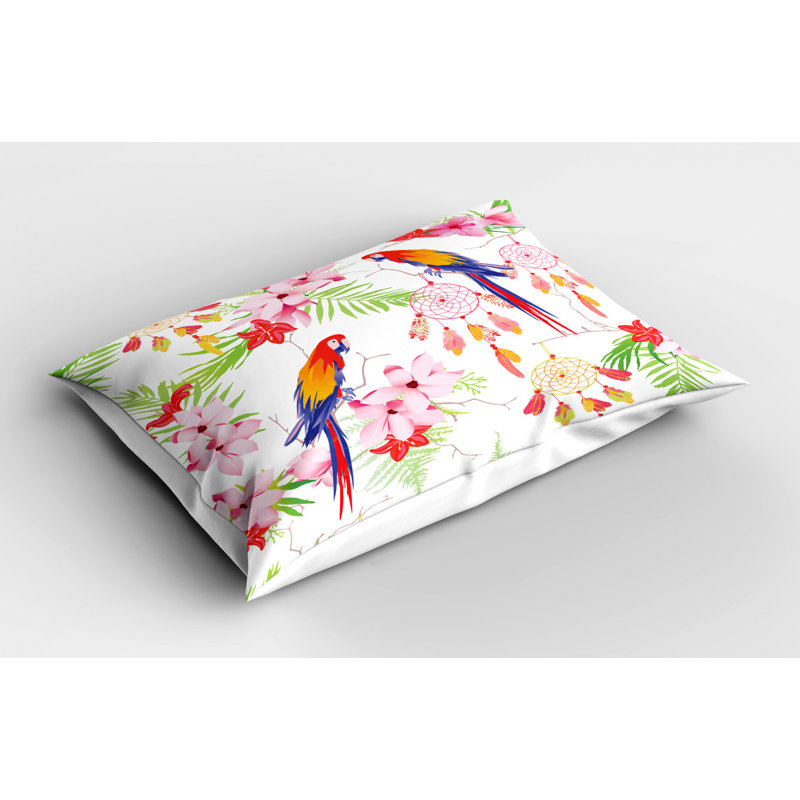 Green/Pink/Red Polyester Microfiber Piece Sham, Twin