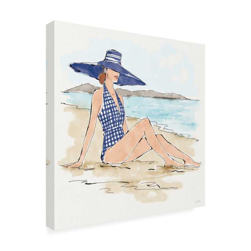  "Anne Tavoletti Bathing Beauties I", art mural sur toile, Bleu, H 14 po x l 14 po