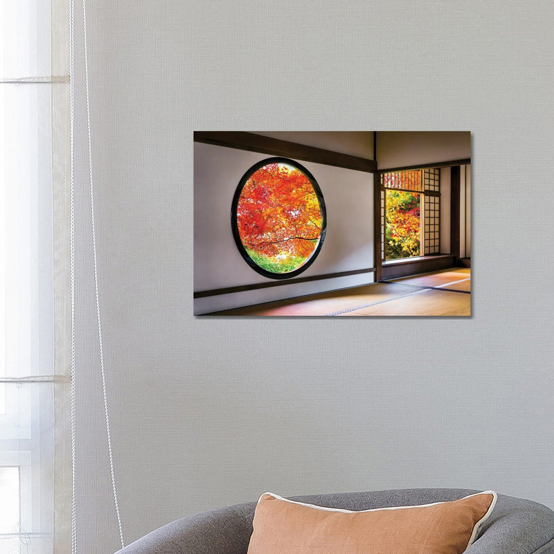 Round Window At The Genko-An Temple In Kyoto, Japan by Jan Becke - Wrapped Canvas Print, 66.04 cm H x 45.72 cm W x 1.91 cm D