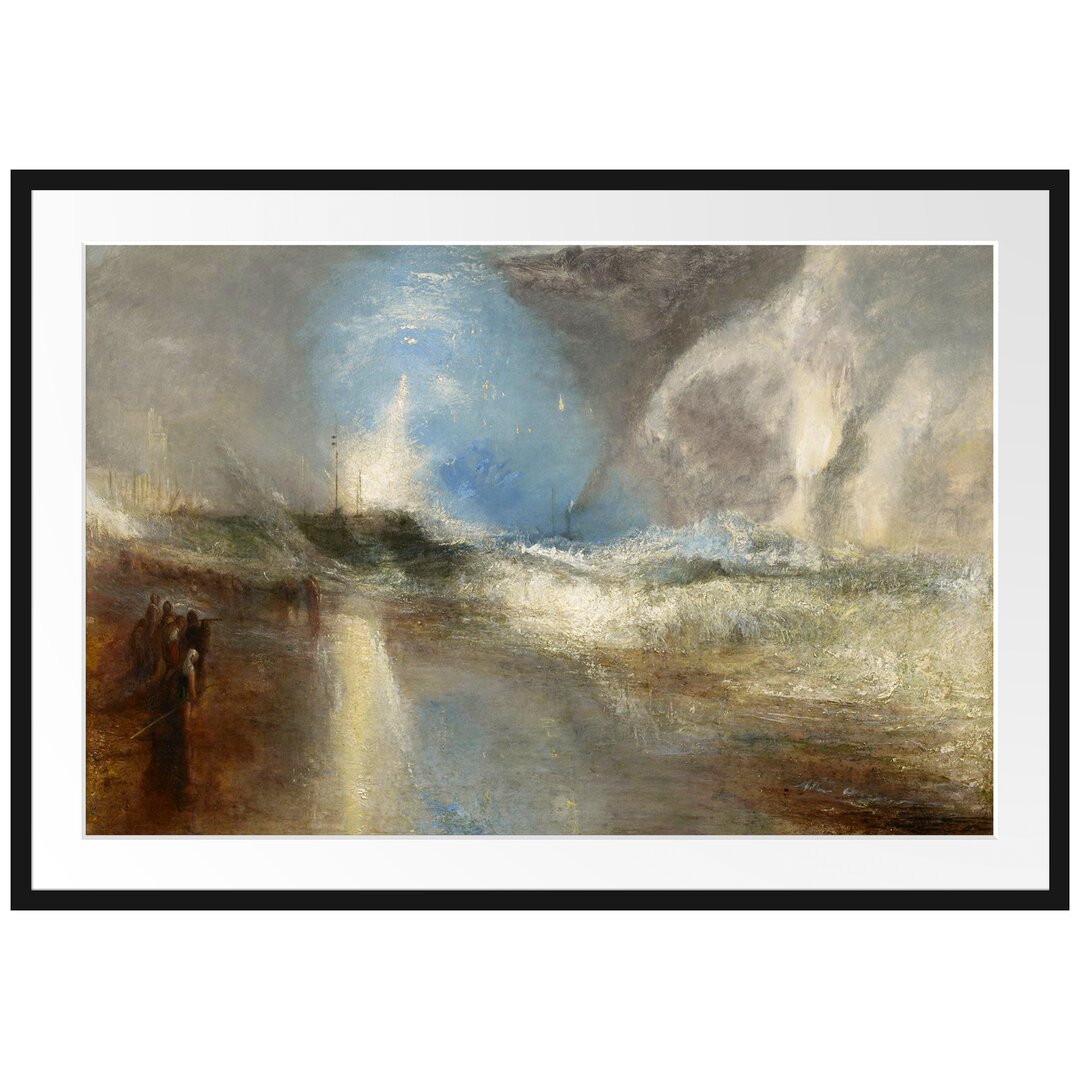 William Turner - Rockets And Blue Lightsclose At Hand - Im Bilderrahmen Mit Galerie-Passepartout