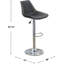 Ensemble de 2 chaises / tabourets de bar réglables en cuir de polyuréthane couleur ébène et base chromée moderne