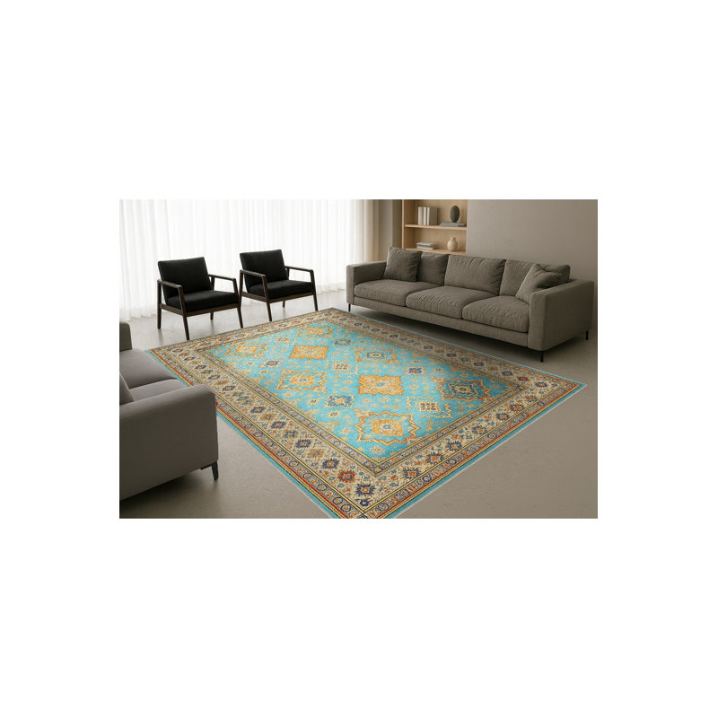 Tapis gris tissé traditionnel Mosso, 2 pi x 2 pi 11 po