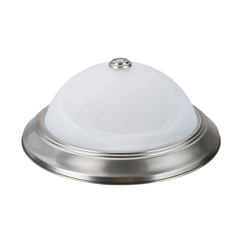 Herkimer Glass Flush Mount, 5.25" H x 13" W x 13" D, Brushed Nickel