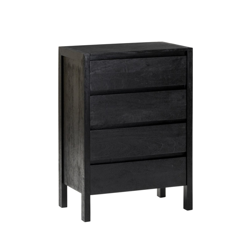 Commode et commode en bois massif Stills, Noir