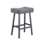 Ensemble de table de bar et de chaises 4 pièces, 1 table + 3 chaises, plateau en verre trempé, assise en cuir synthétique gris, structure en métal, style industriel moderne