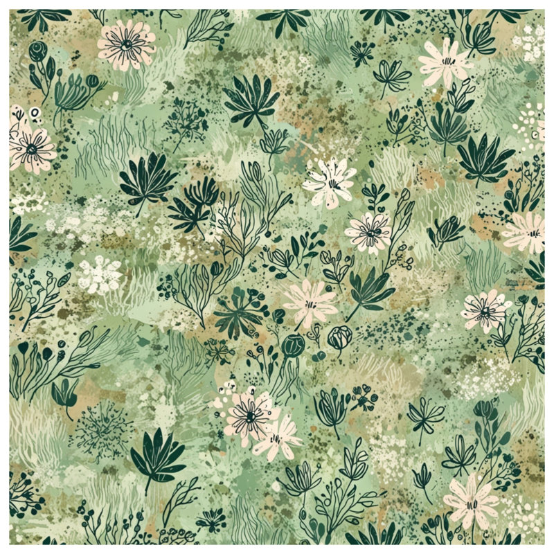 Tapis de bain Floral, L 34 po x L 21 po