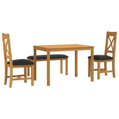 3 -Person Oak Solid Wood Dining Set