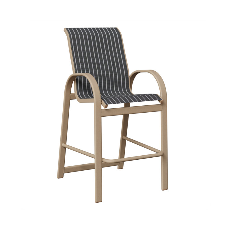 Fauteuil de bar berlinois Sahara Berlin Speckle, Sahara moucheté, Whisper rayé bleu marine