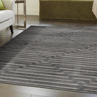 Latitude Run® Mirage Nikica Rug Grey and Silver