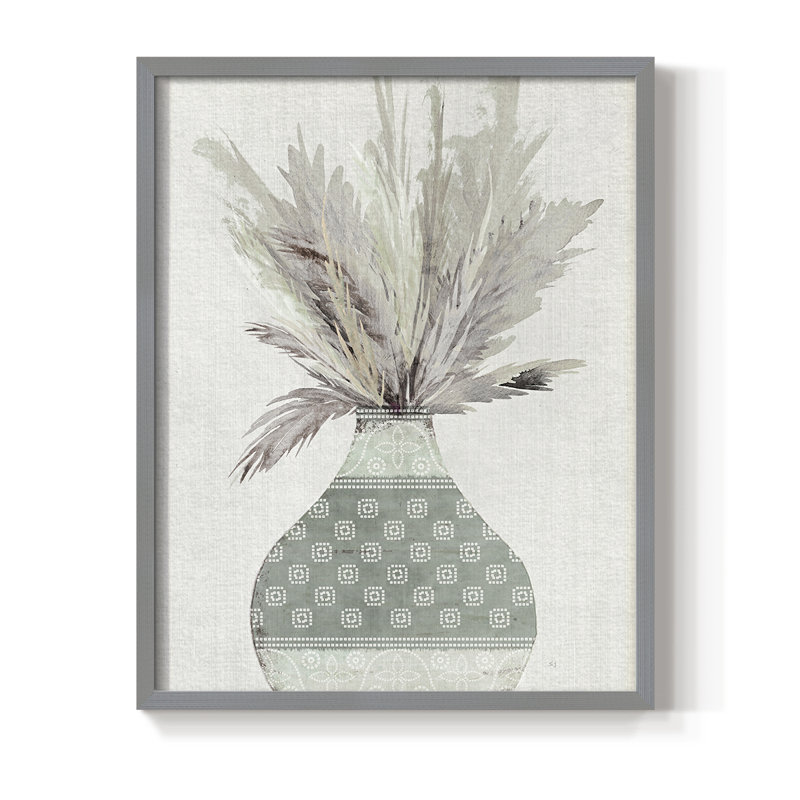 Bandhani Arrangement I, reproduction encadrée - bois massif, H 21 po x l 17 po, Gris
